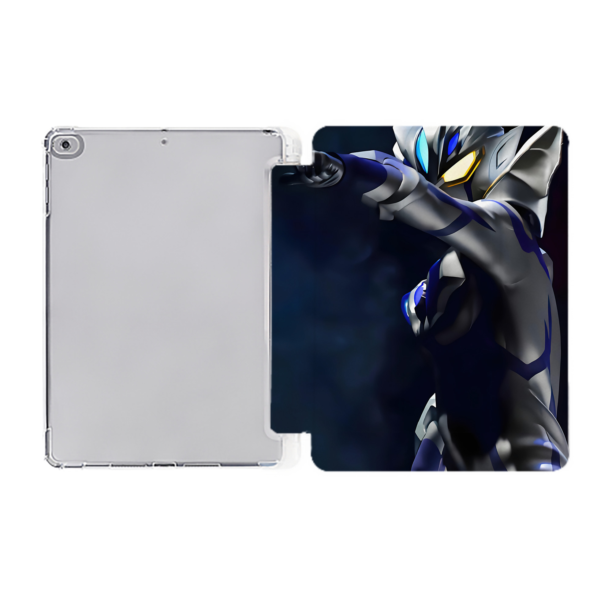 （画像用） ウルトラマン Ultraman IPad ケース ペン収納付き 三つ折りスタンド PUレザー×シリコン 対応機種9.5/10.5/10.9インチ